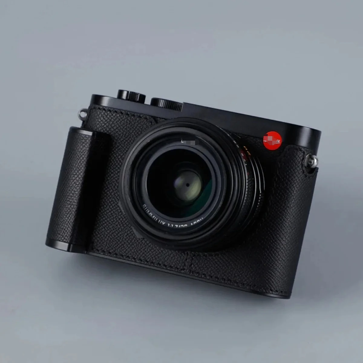 Ochraniacz na rękojeść Leica Q Q2 QP Typ116, skórzana obudowa, skórzany futerał na aparat fotograficzny, skóra naturalna bydlęca, etui na korpus aparatu.