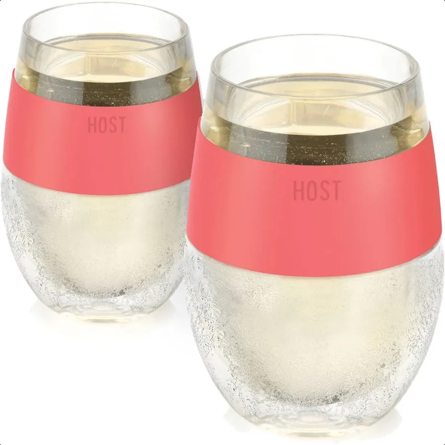 

Wine Freeze Cup Set of 2 Plastic Double Wall Insulated Wine Cooling Freezable Drink Vacuum Cup with Freezing Gel Wine Glasses f