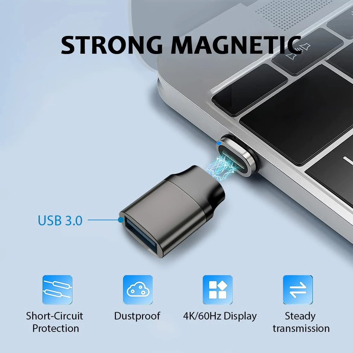 USB 3.0 Magnetic Adapter USB C to USB A Convertor for Macbook Xiaomi Samsung Hard Disk HUB Connector Male-Female Hi-speed 5Gbps