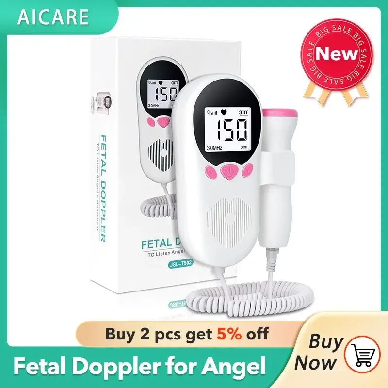 Aicare Doppler Fetal Heart Rate Monitor for Baby Pregnancy Heartbeat Detector LCD Backlight Pulse Meter No Radiation Stethoscope