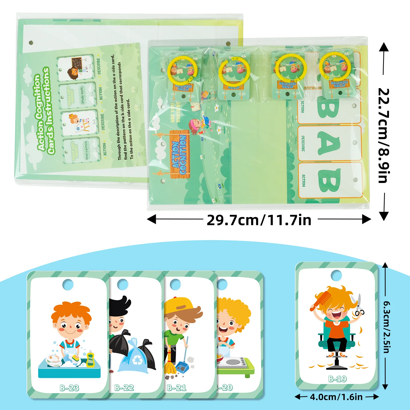 96PCS Action Cognition Cards Table Model Education Card Thinking Training English Learning Flash Card Kids Educational Toys