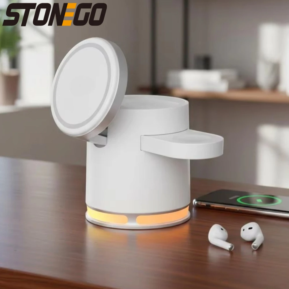 

3-in-1 Magnetic Wireless Charger Station for iPhone12-16 Apple Watch AirPods Samsung Fast Charging