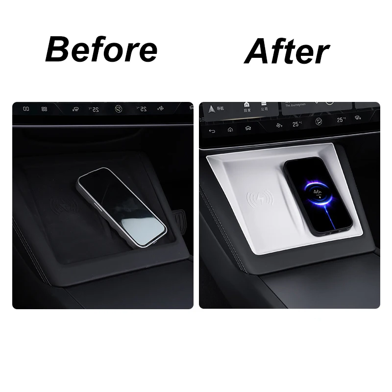 سيارة سيليكون لوحة شحن لاسلكية غطاء وقائي عدم الانزلاق الغبار واقية حصيرة ل تسلا نموذج 3 هايلاند نموذج Y العرعر 2024 2025 #4