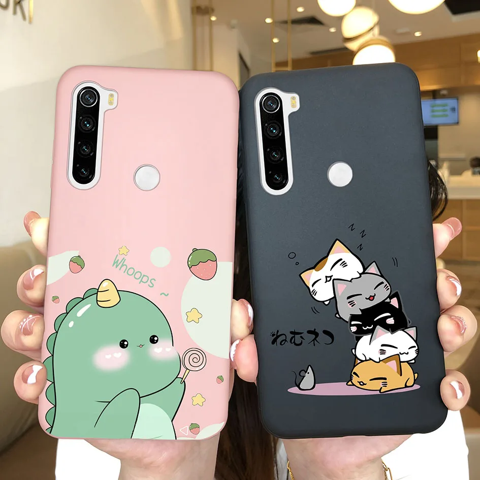 

For Xiaomi Redmi Note 8 2021 8T High Quality Cute Popular Cover Dinosaur Cat Shockproof Silicone Cases For Redmi Note 8T Funda