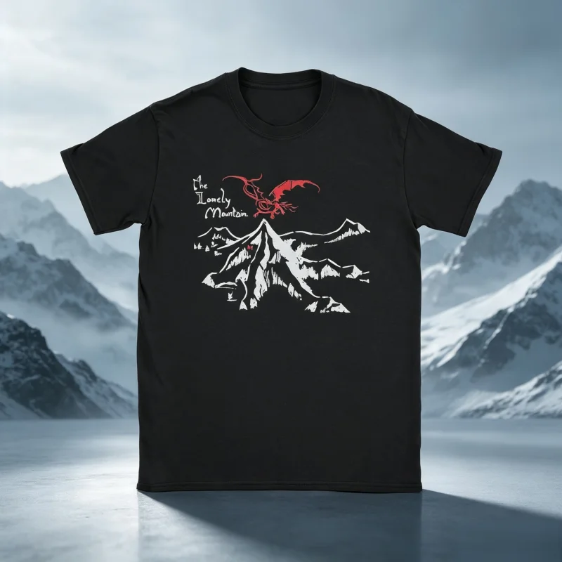 2026new Men T-Shirt Lonely Mountain T-The L-Lords of The R-Rings Mordor Vintage Cotton Tees Short Sleeve T Shirt Tops Fun Prints