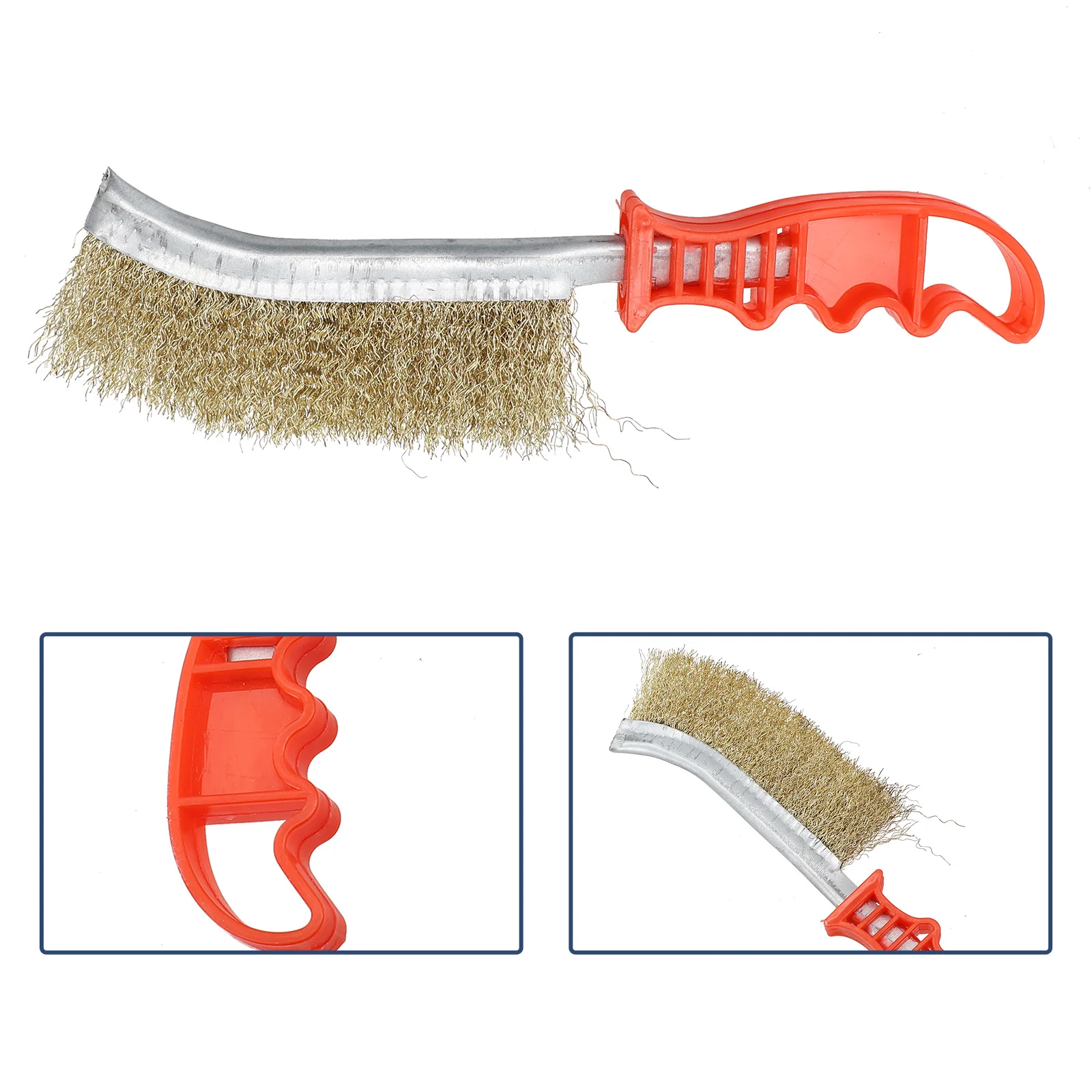 1Pc Cleaning Brush Brass Wire/stainless Steel Brushes Plastic Handle 235mm Heavy Duty For Rust Removal Welding Slag Cleaning