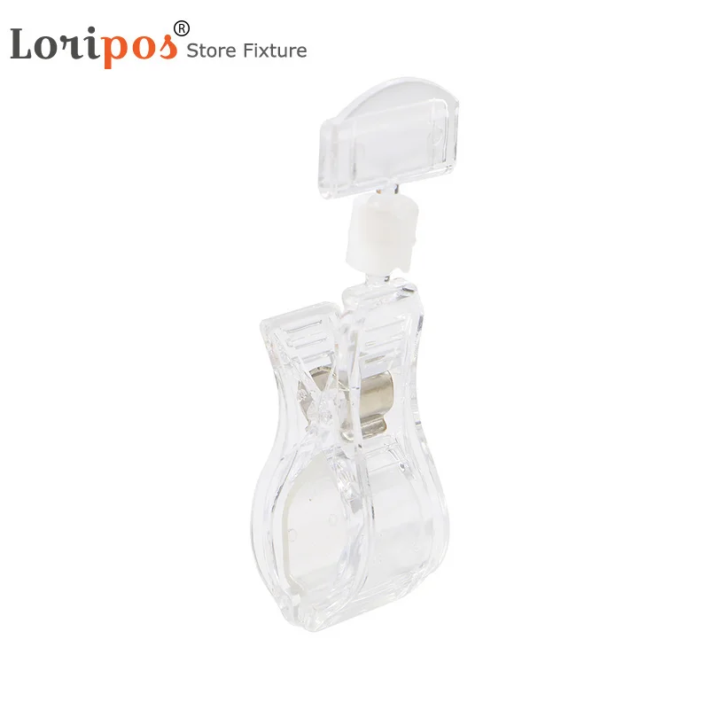 Supermarket Retails Clear Pop Plastic Sign Menu Paper Card Display Price Label Tag Promotion Clips Holders