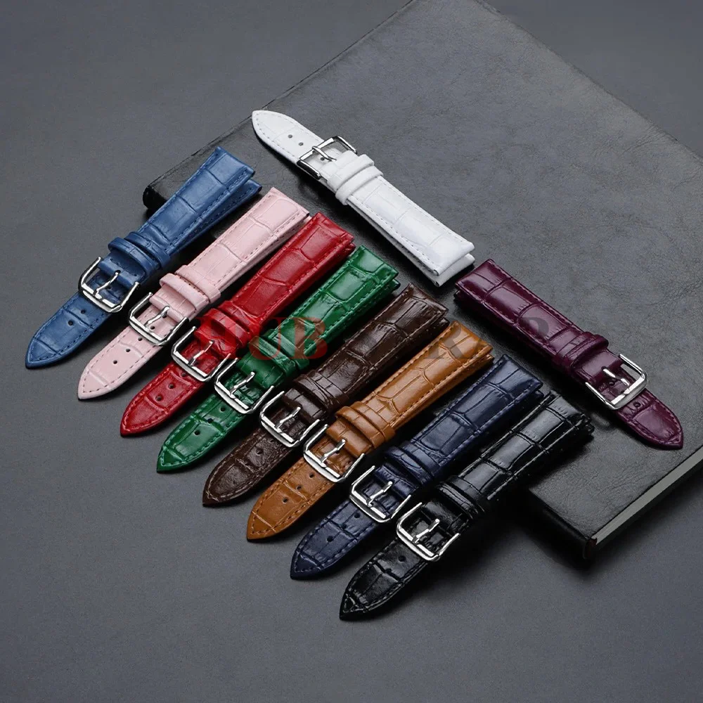 Soft Bracelet Calfskin Leather Watchband 10/12/13/14/15/16/17/18/19/20/21/22/23/24mm Men Women Watch Strap for Seiko for Omega