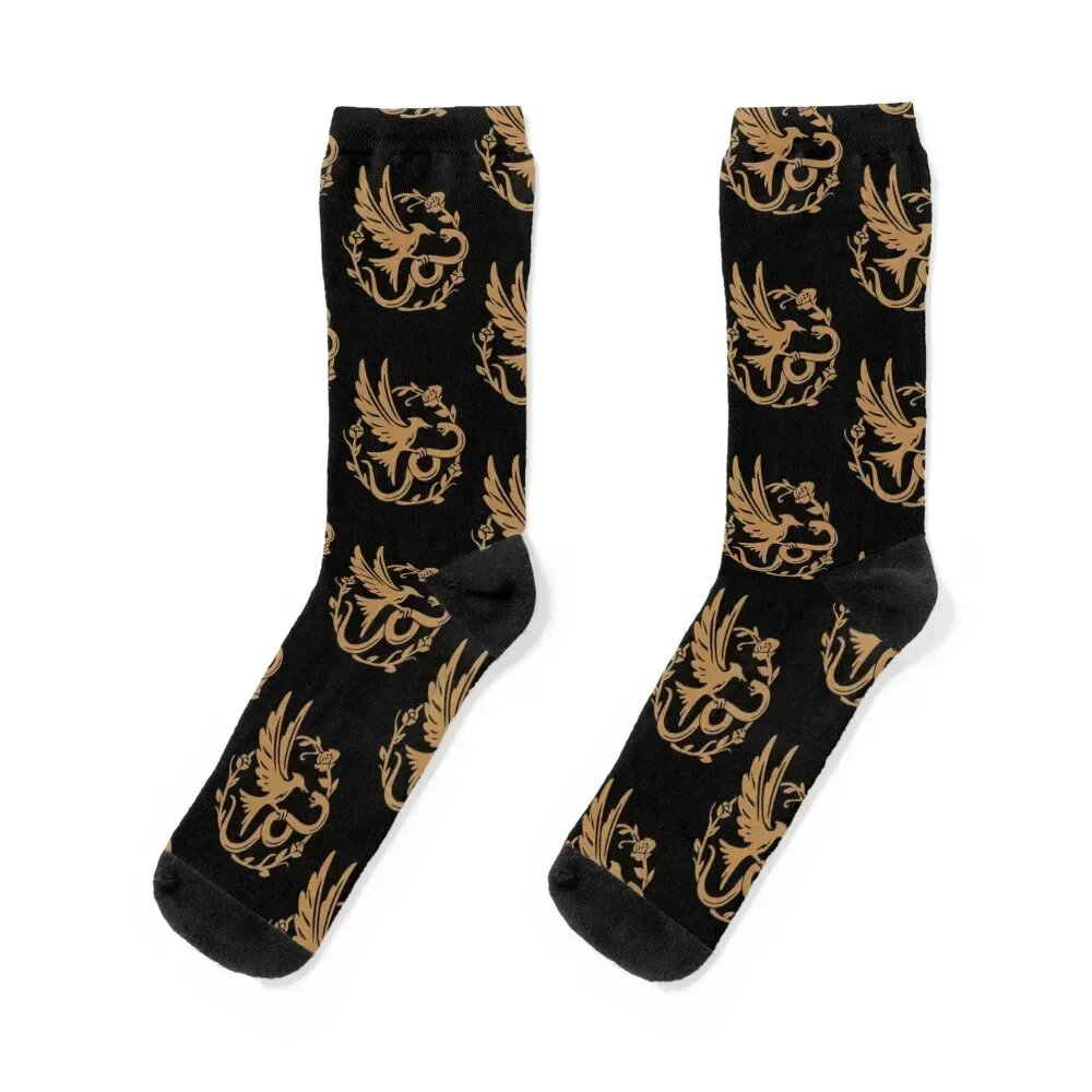 Embroidered Songbirds & Snakes Socks luxe happy professional running summer Men's Socks Luxury Women's