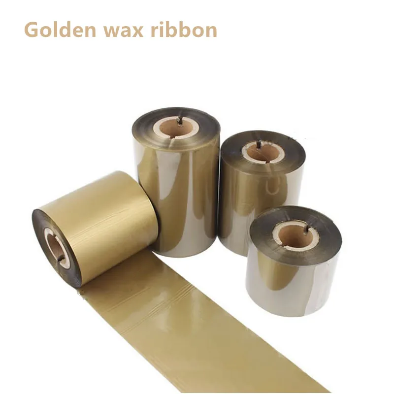 Golden and Silver Wax Ribbon Barcode Printer Thermal Transfer Printing Label Gold Silver Compatible Wax Ribbon