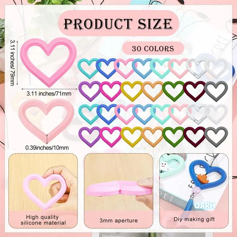 30 セットシリコンビーズリング作成キット 65 ミリメートルラウンドシリコンビーズリングとキーホルダータッセルペンダント黒バックル DIY