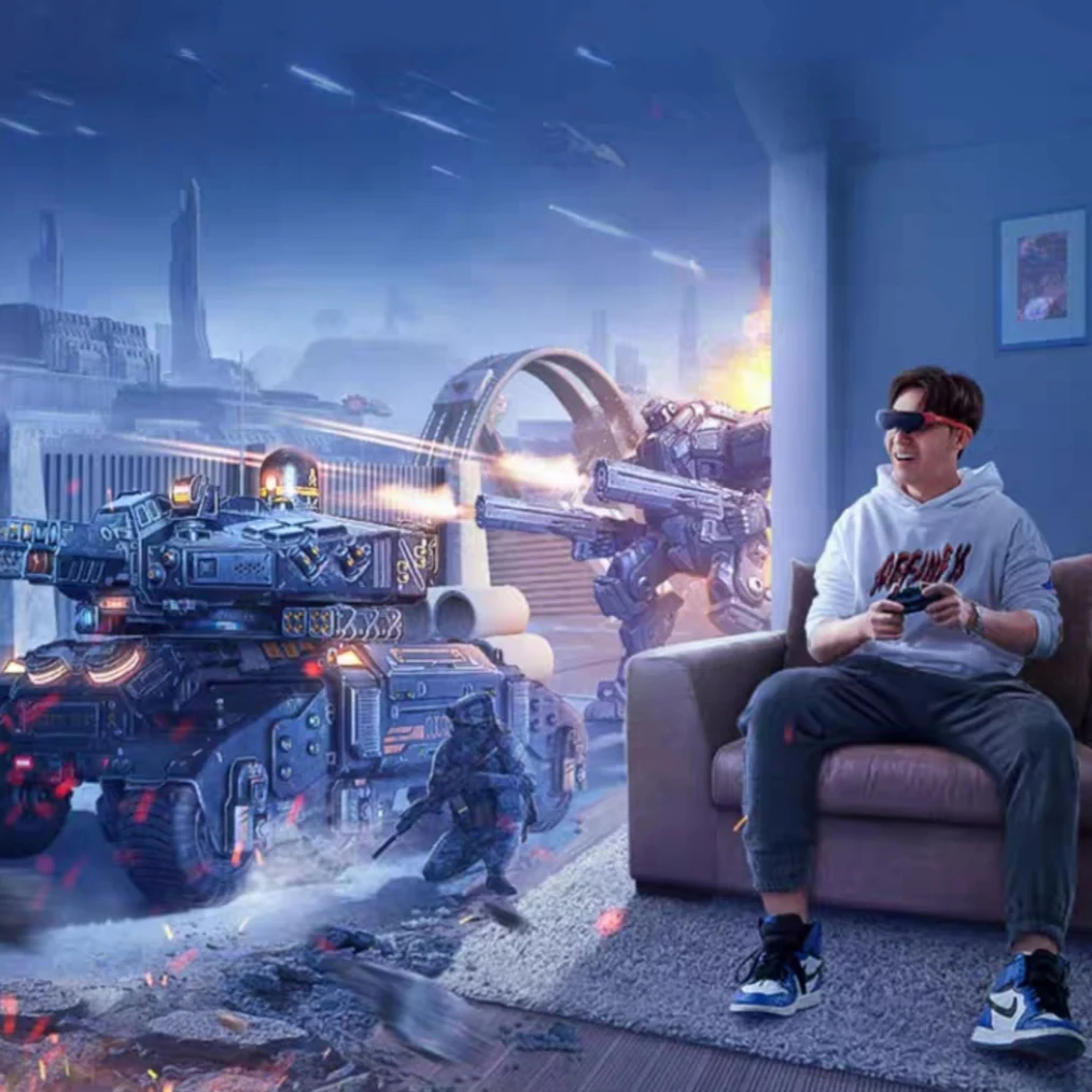 نظارات Rokid Air AR الذكية بشاشة 120 بوصة مع شاشة OLED مزدوجة 1080P 43 ° جهاز عرض الألعاب المنزلي القابل للطي FoV 55PPD