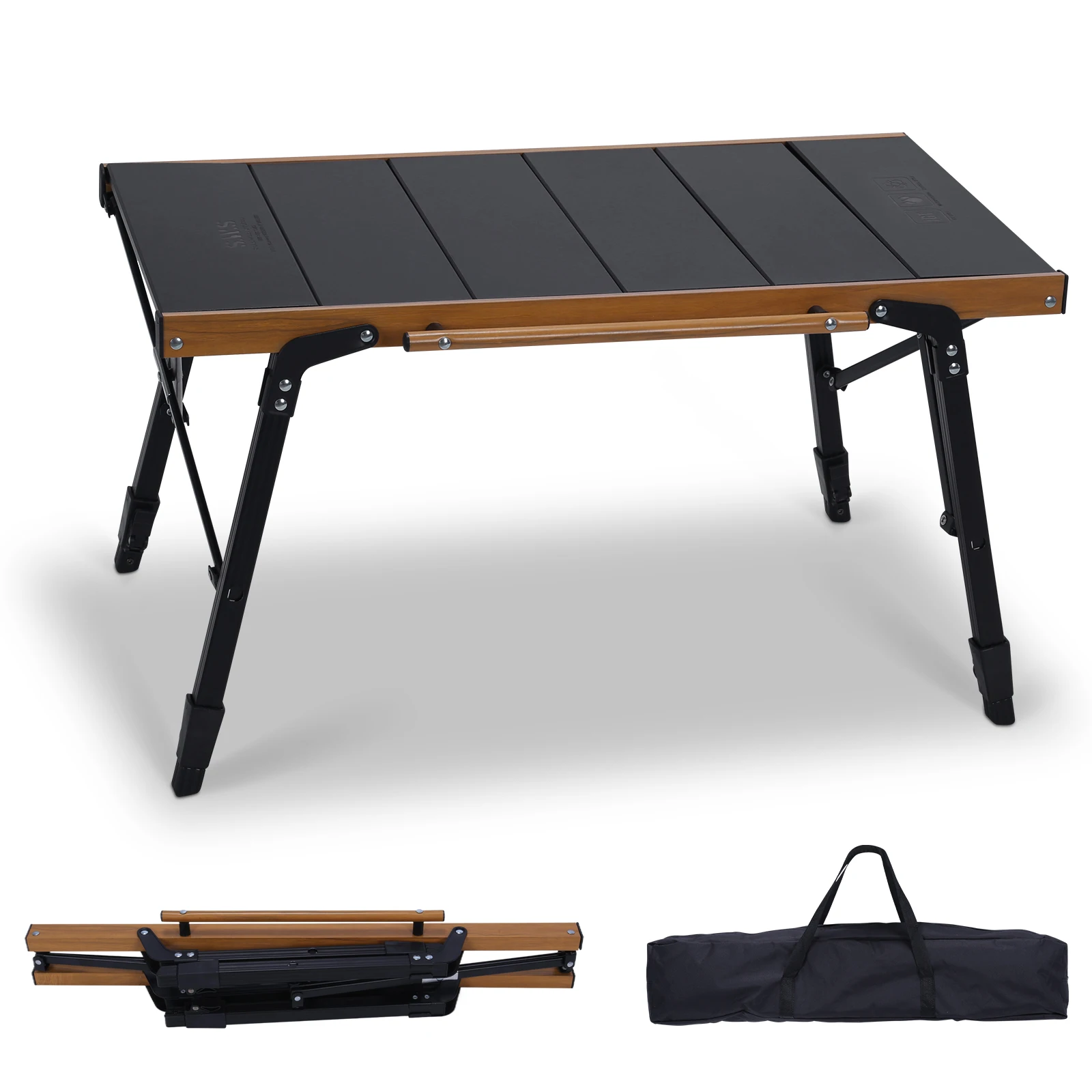 

IGT Unit Combination Table with Storage Bag Aluminum IGT Camp Table for Outdoor Barbecue Cooking Travel Picnic