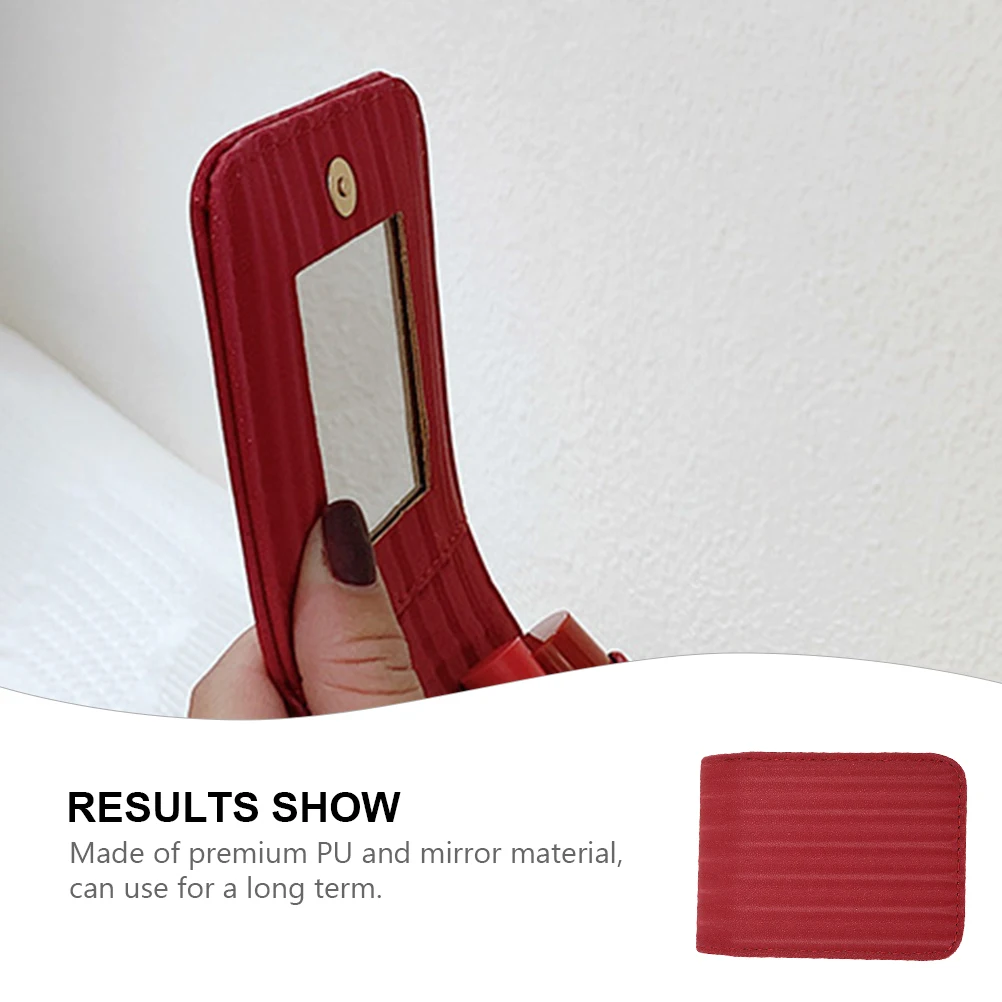 

Mini Lipstick Bag Delicate Box Case Holder for Purse Portable Mirror Organizer Makeup Bags Compact