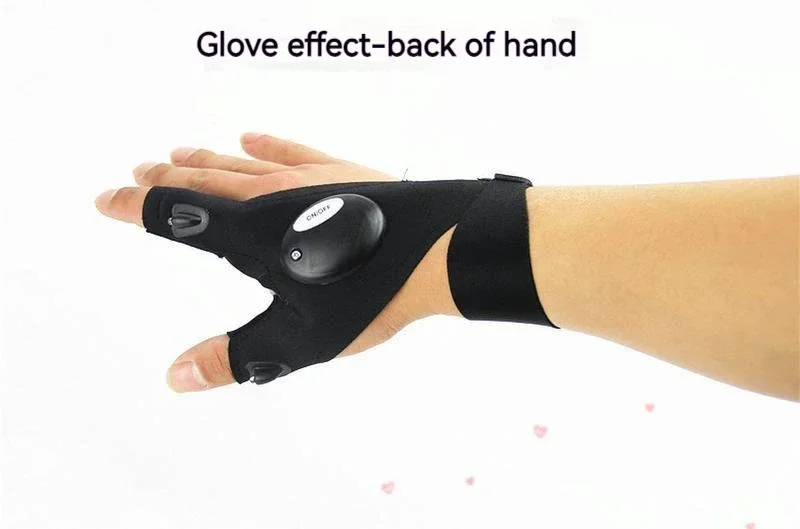 LED Flashlight Fishing Strap Fingerless Gloves Waterproof Cycling Camping Hiking Rescue Glove Lamp Lighting Gloves
