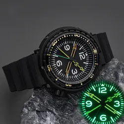 C3 luminous Tuna Canned Watch Cases Black Dial Mechanical Watches 30ATM Waterproof NH36 Movement With Band Watch Head