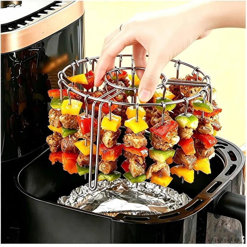 Stainless Steel Vertical Grill Rack Detachable String Grill Vertical Barbecue Skewer Bracket 12/24/36/48 Skewer Holder