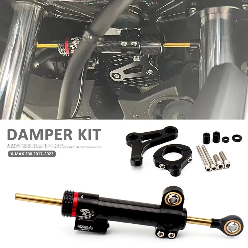 ใหม่ CNC อลูมิเนียมพวงมาลัย Damper Stabilizer ชุดติดตั้งยึดสําหรับ Yamaha X-MAX 300 XMAX 300 X-MAX300 XMAX300 2017-2023