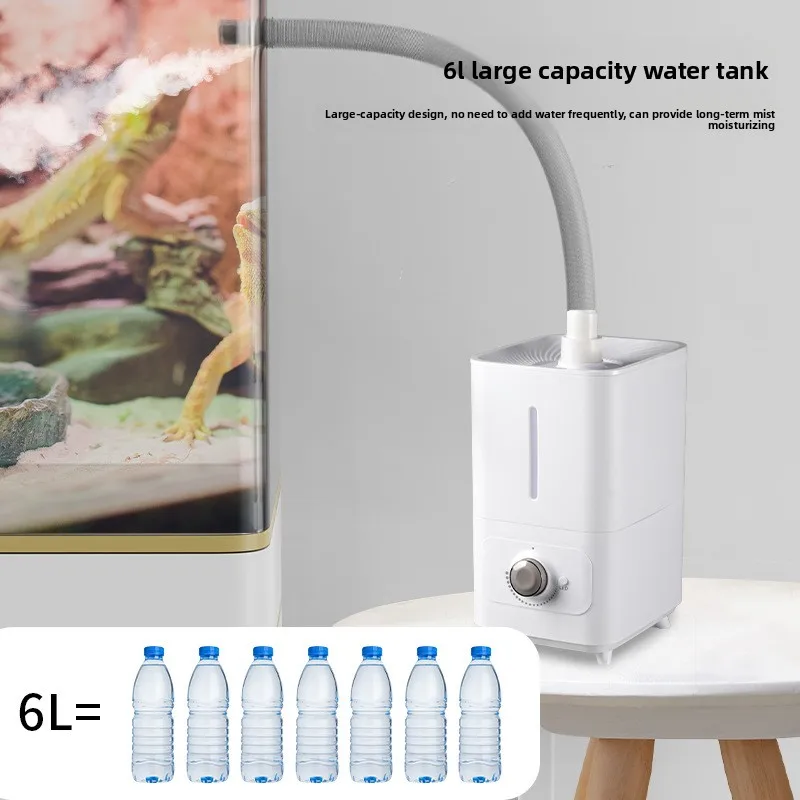 Reptile Humidifier with Adjustable Tube-Fine Mist Maker for Rainforest Terrarium Chameleon Lizard