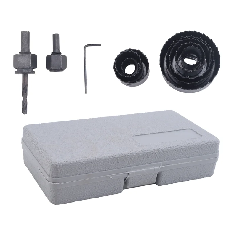 

AA81-11Pcs Hole Saw Cutting Set Kit Drilling Tool Wood Metal Cutter 19-64Mm High Quality Mandrels Saws Core Drill Bits Woodworki