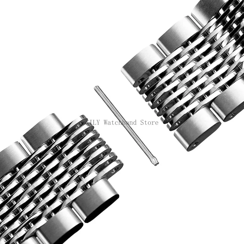 Solid Deployment Buckle Diving Watch Band Stainless Steel Mesh Bracelet Brushed Polished Business Straps Wristbelt 18/20/22/24mm image 5