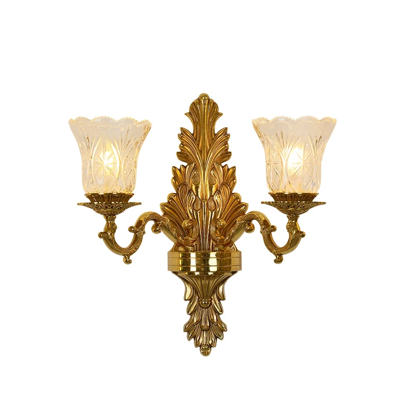 

European Traditional Lighting Design Vintage Brass Wall Sconce Lights Interior Wall Lamps