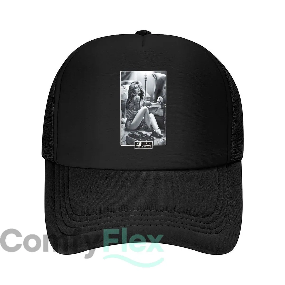 Sullen Art Collective Portrait Themed Design Mesh Baseball Cap Casual Hat Outdoor  For Womens Unisex Female
