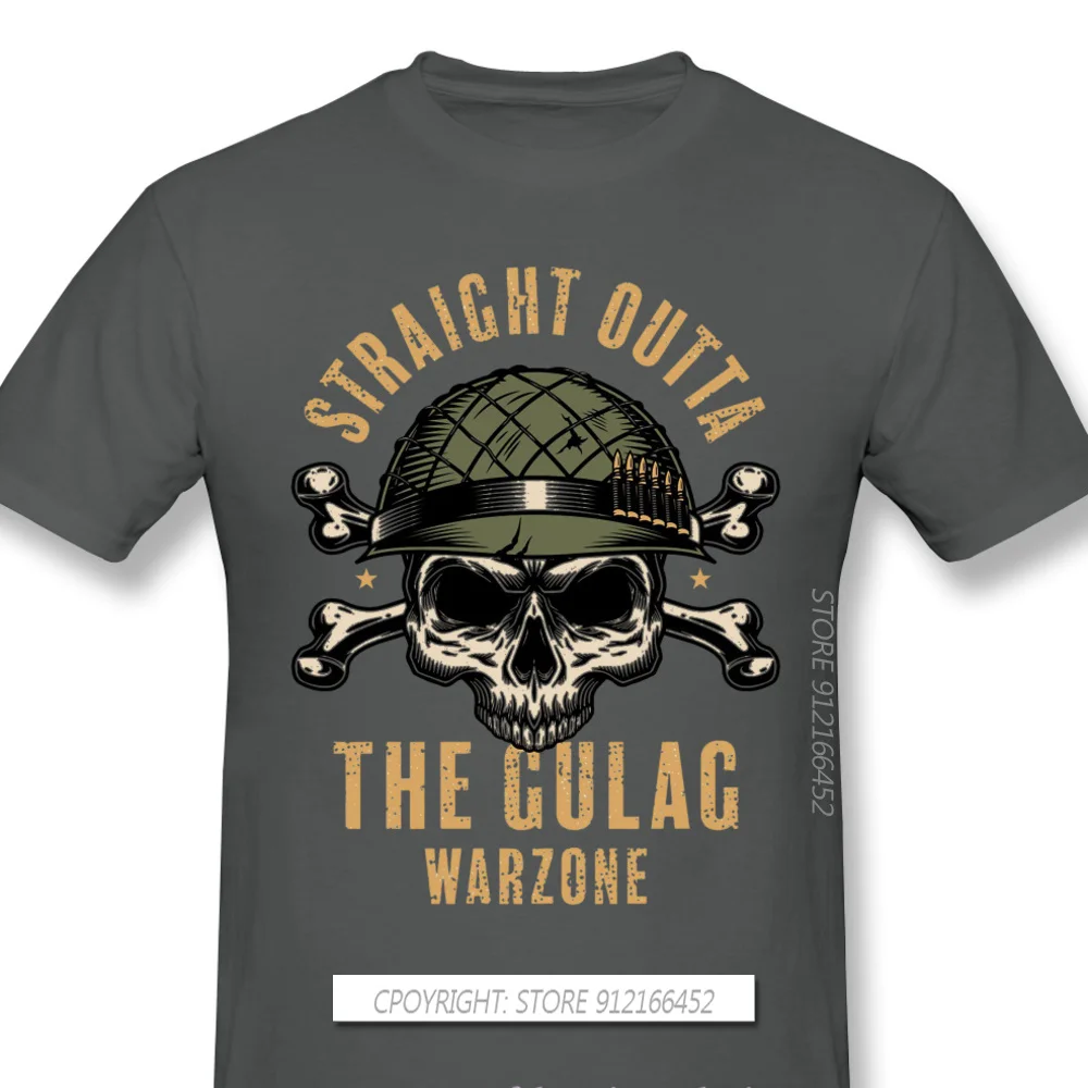 Gulag Warzone Classic Anime Clothes Design COD Black Ops Cold War Adventure Games 100% Cotton Camiseta Men T-Shirt