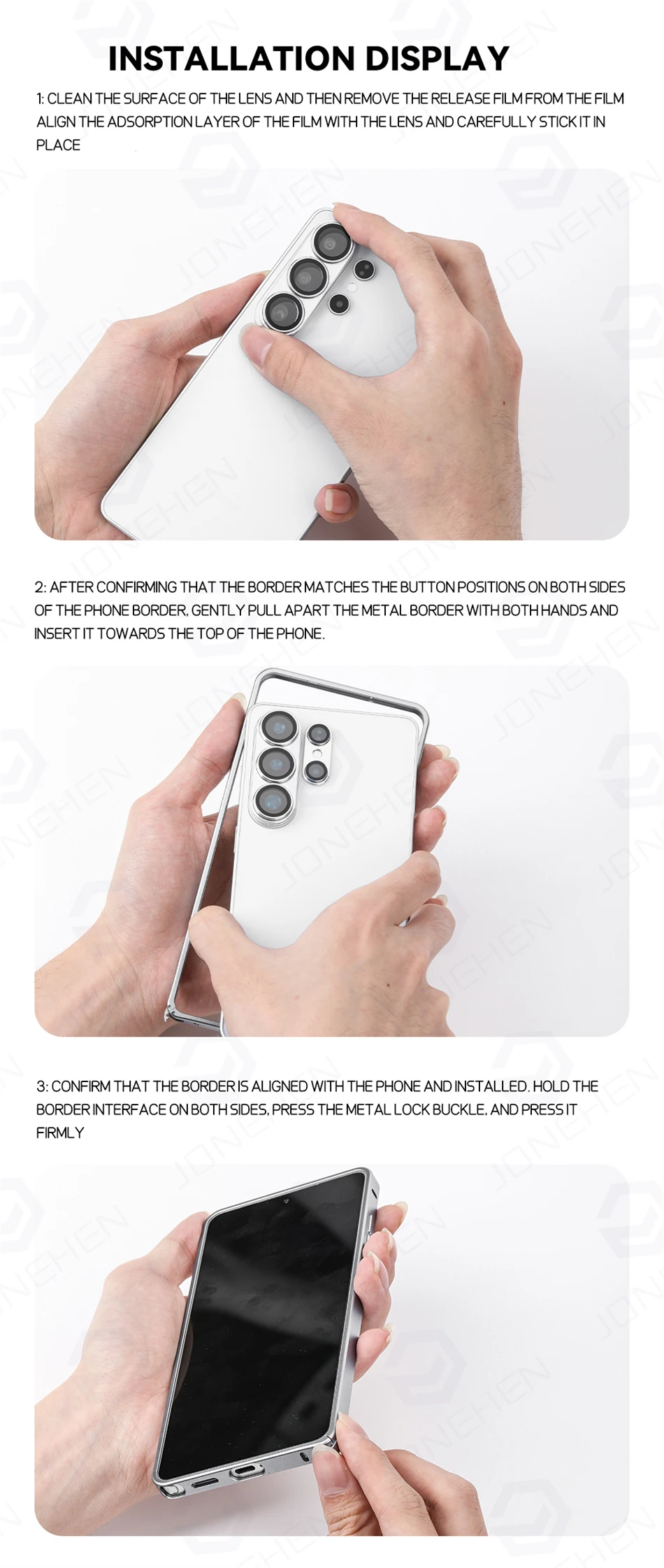 Luxuriöser Leichter Aluminium-Metallrahmen für Samsung Galaxy S25 S26 Ultra S26Ultra Legierungs-Stoßfänger Objektivschutzfolie Rückseitiges Zubehör – Detail 10
