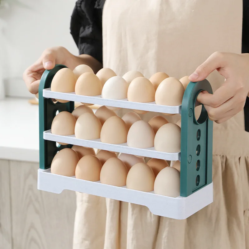 Egg Storage Box Side Door of Refrigerator Storage Organizer Kitchen Reversible Special Egg Storage Tray Kitchen Accessories