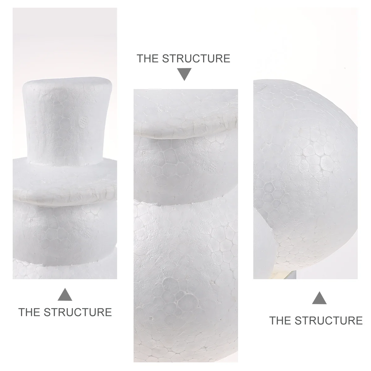 

1pc Snowman Decorations White 25Cm Small Lightweight Unfinished Foam For Christmas Diy Craft Home Garden Party Decoration