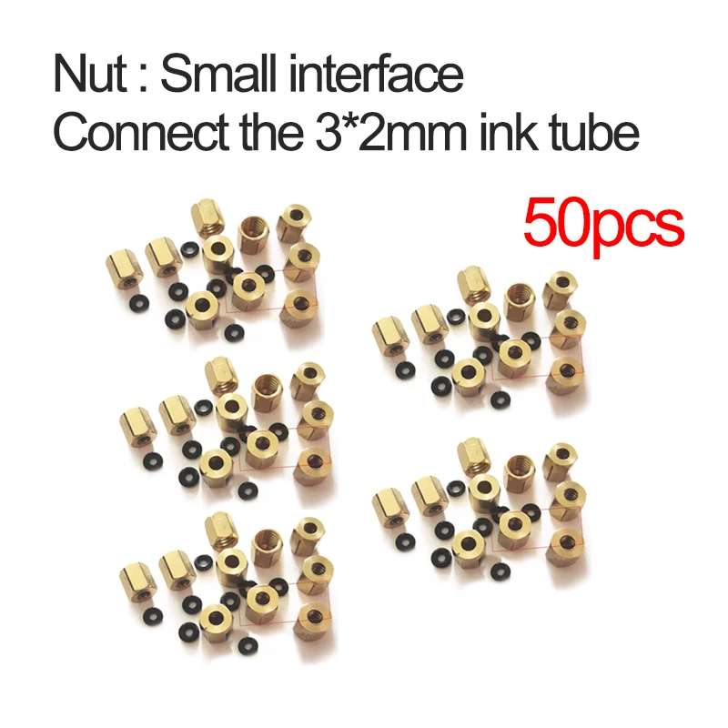 20pcs Ink damper Nut for Epson L1800 L805 1390 DX5 1900 2000 L800 2400 R230 R330 DX7 5113 4720 screw connector Copper cap