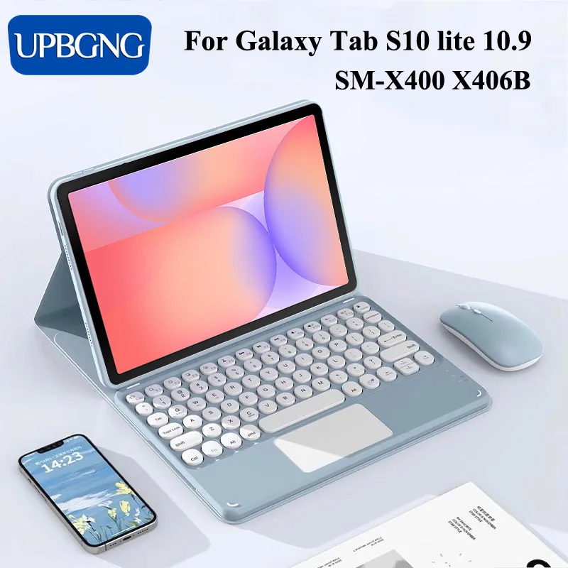 

For Samsung Galaxy Tab S10 Lite S9 FE 10.9 Case Detachable Wireless Bluetooth Tablets Keyboard Stand Folio Cover for Tab S10