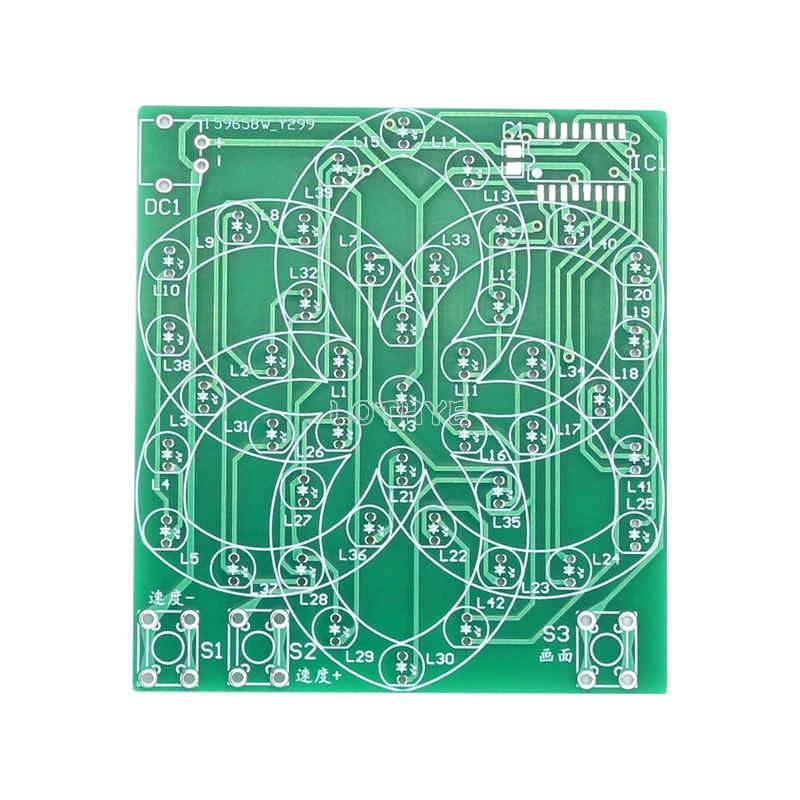 لتقوم بها بنفسك عدة إلكترونية متعددة نمط نمط طاحونة إلكترونية تدفق ضوء الماء 43 LED 5 فولت متعة لحام مكون التدريب جناح