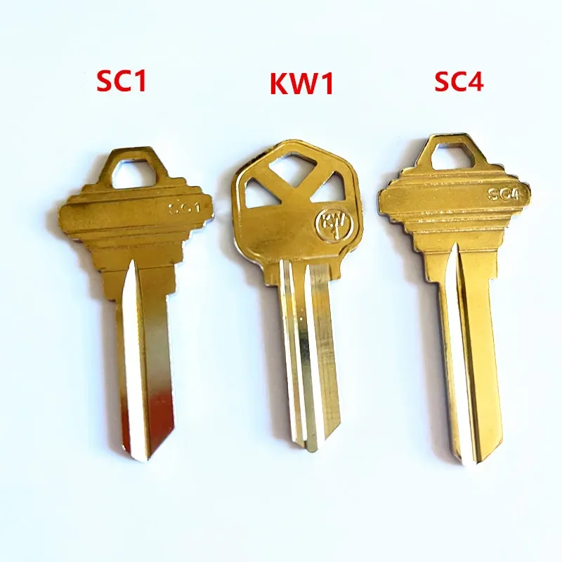 

10 pieces KW1/SC1/SC4 Key Blanks Kit Durable Zinc Alloy Locksmith Keys for Door Lock Rekeying & Duplication