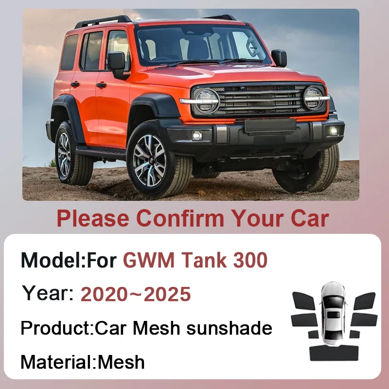 

Автомобильные сетчатые солнцезащитные козырьки для GWM Tank 300 2020 ~ 2025, солнцезащитный крем, магнитный козырек для окна, козырек от солнца, занавеска, автоаксессуары