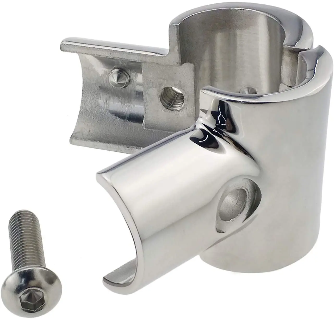 

Heavy Duty 316SS Boat Hand Rail Fitting- Polished 90 Degree T/Tee Hinged/Split Fitting 1" Or 7/8 "Tube