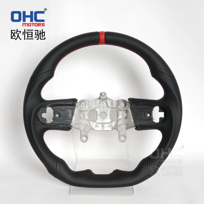 For JEEP Wrangler 18-21 model American  sports flat-bottom full-leather car steering wheel modification and upgrade