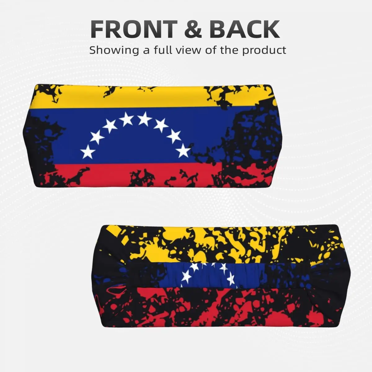 Custom Venezuela Flag Ink Splatter Sports Headbands for Elastic Moisture Wicking Bolivarian Republic of Training Sweatbands