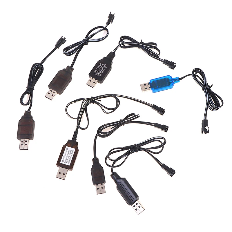 1PC 3.6-9.6V 250mA NiMh/NiCd Battery USB Charger Cable SM 2P Forward Plug Remote Control Car USB Charger Electric Toy