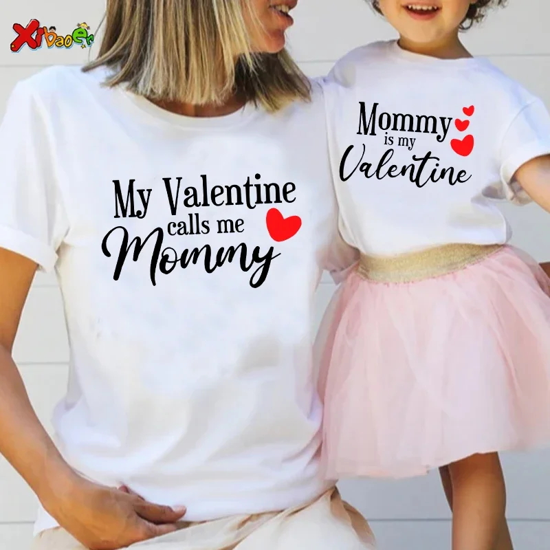 Family Valentine Shirts Matching Valentines Day Tee Outfits Love Me Tshirt Clothing Summer Matching Daddy's Little Valentine Top