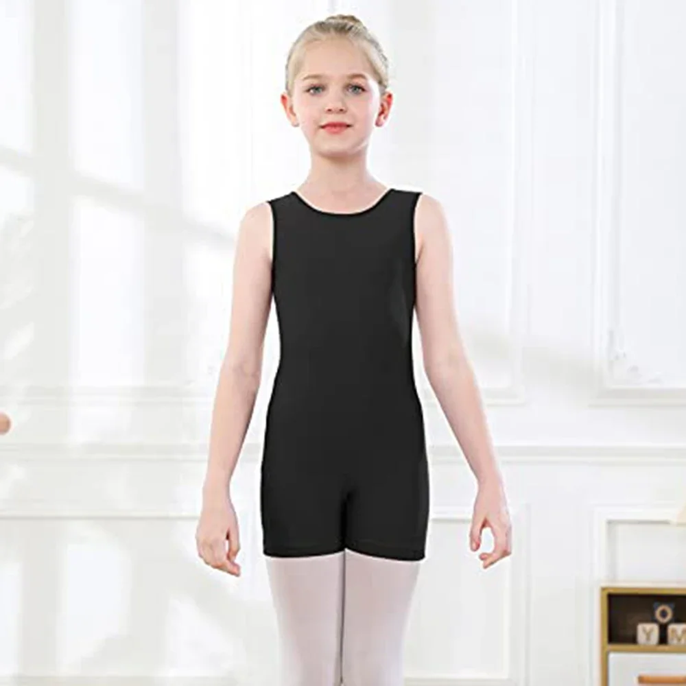 AOYLISEY Girls Biketards Tank Shorty Unitards With Shorts Kids Ballet Dance Leotards Toddler Romper Gym Bodysuits Costume 3-12Y