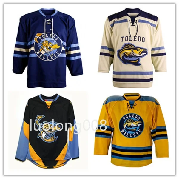 Custom 2023 men Toledo Walleye Hockey Jersey Embroidery Stitched Customize any number and name Hockey Jersey