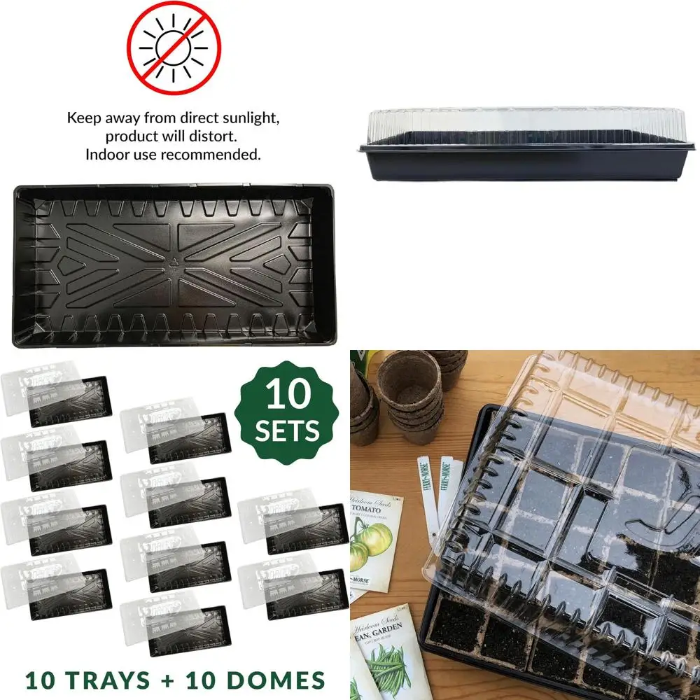 

Легкие пластиковые лотки для проращивания растений (10 шт.) с купольными крышками