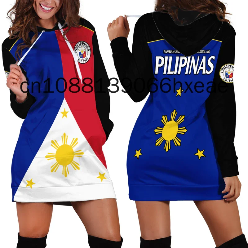 

Philippines Flag 3d Women Hoodie Dress Custom Name Retro Harajuku 3d Printed Flag Pullover Casual Sexy Women Hoodie Dress
