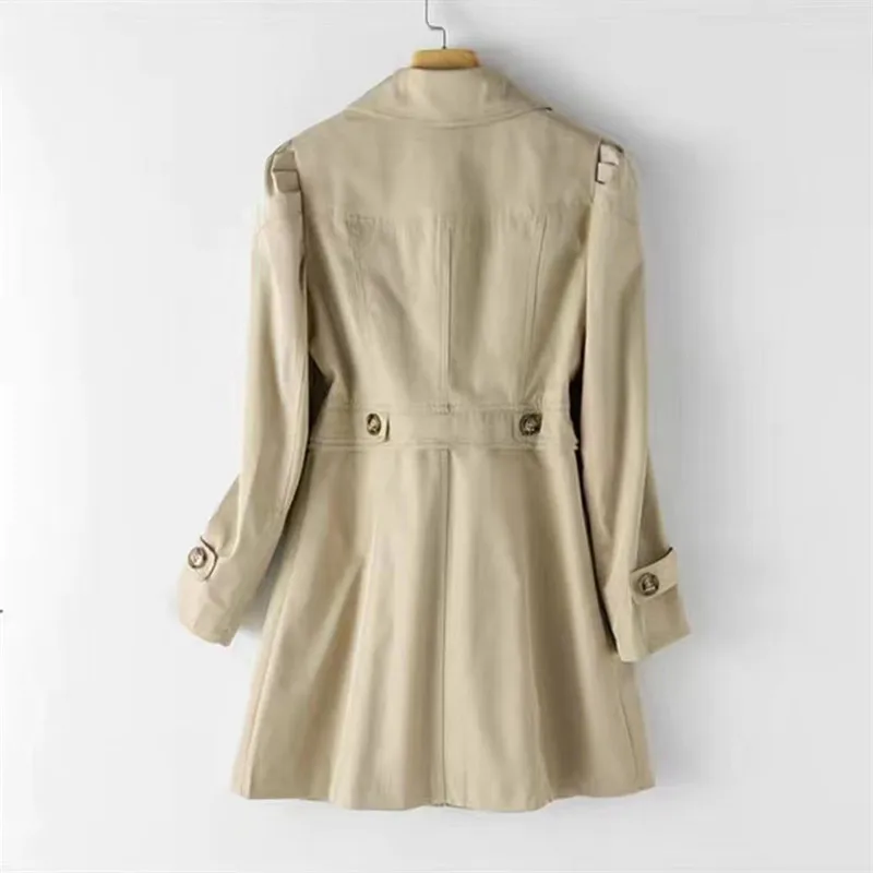 2025 New Double-Deck Trench Coat Women Spring Autumn High-End Mid-Length Fashion Windbreaker Outerwear Female Slim Overcoat T846