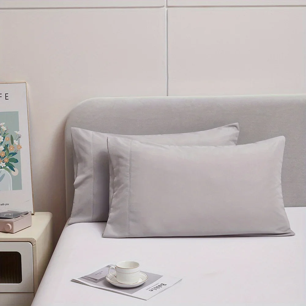 

2pcs Luxury Solid Color Pillowcase (Without Pillow Core)
