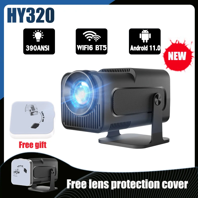 

DITONG HY320 Projector Android 11 390ANSI 4K Native 1080P Dual Wifi6 BT5.0 Cinema Outdoor Home Theater HY300 atualizado