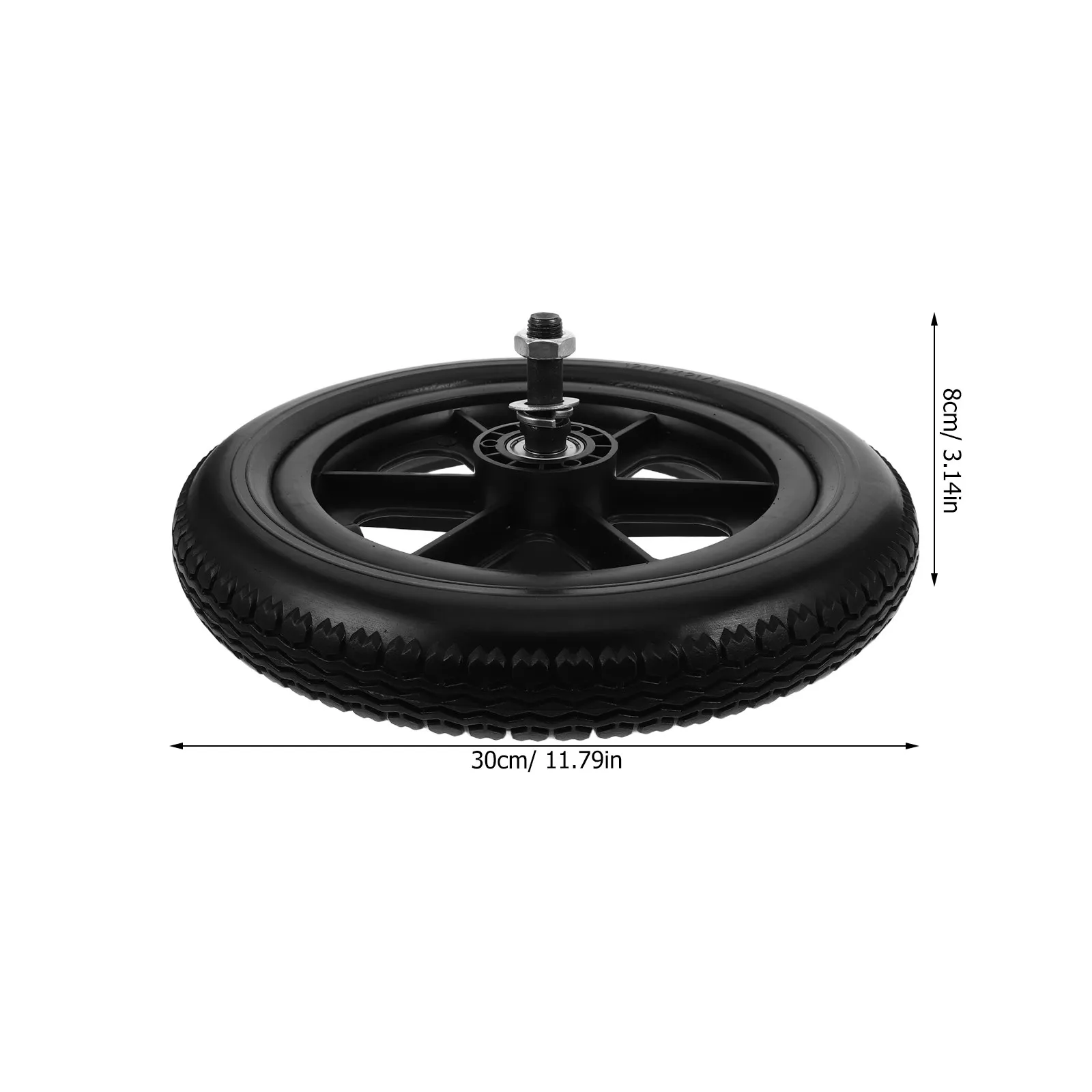 12Inch Wheelchair Solid Tire Replacement Rear Wheel Assembly Manual Wheelchair Walker Stroller Caster Shockproof Anti-Slip