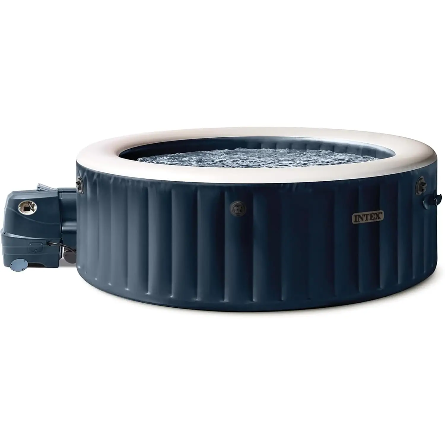 

Inflatable Bubble Massage Hot Tub Spa with Energy Efficient Cover, Headrests & LED Light, 77"x28", 4 Person Capacity, Custom
